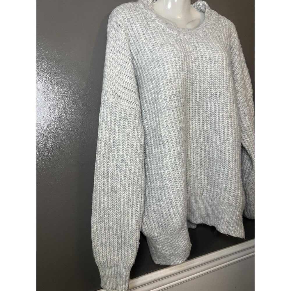Sonoma Goods For Life Sweater Womens XL Gray Fuzzy Chunky Knit Pullover Cozy - Picture 3 of 9
